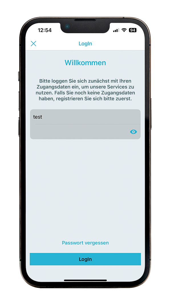 Startseite der App mit dem Widget für die Votingcodes